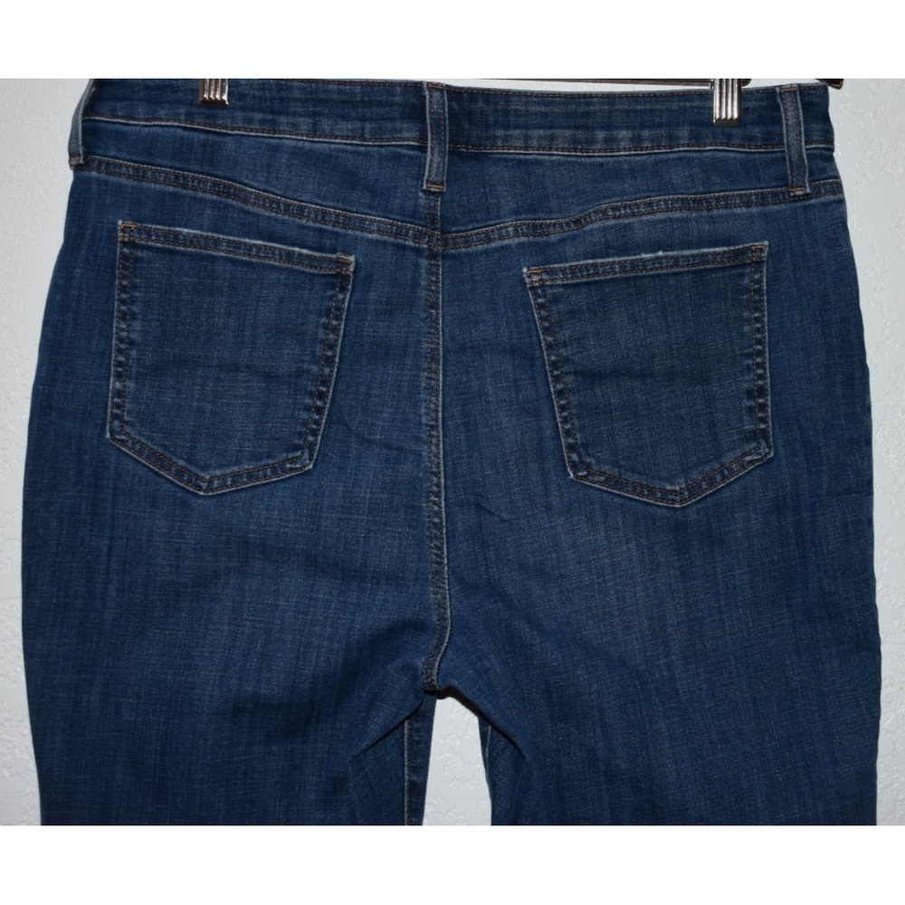 Chicos 2R/12 So Slimming Girlfriend Slim Leg Ankle Jeans Blue 5-Pocket Raw Hem - Picture 5 of 16